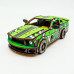 Дерев'яний 3D конструктор Muscle car GT (зелена) в картонній упаковці