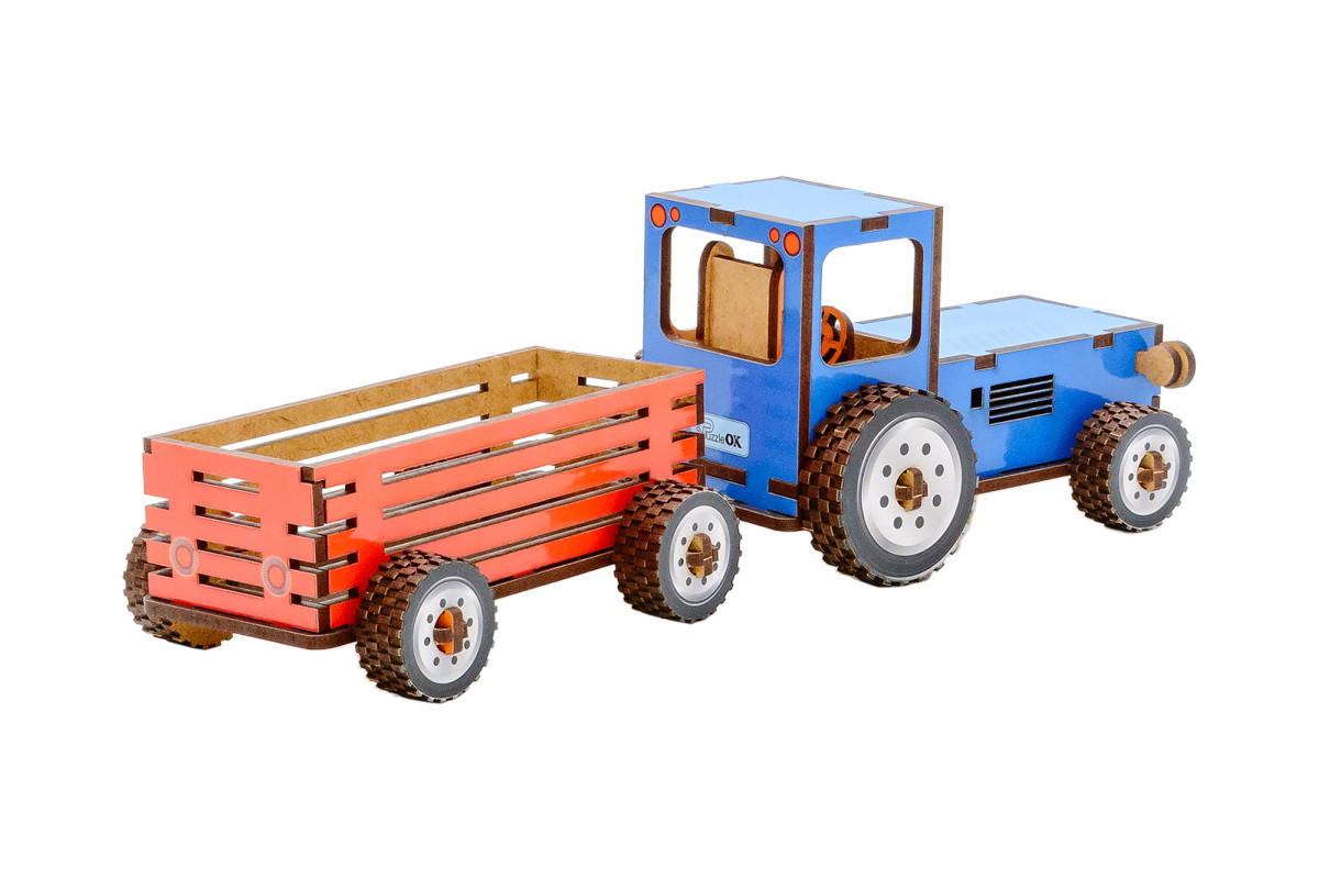 Дитячий дерев'яний 3D конструктор "Трактор"