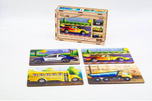 Дерев'яний пазл "Транспорт 4в1" для дітей від 4 років