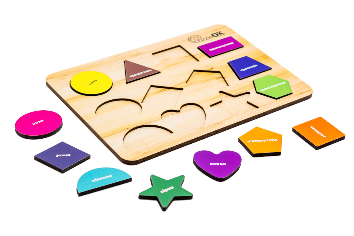 Розвиваюча дерев'яна іграшка "Фігури" A4 для дітей від 3 років