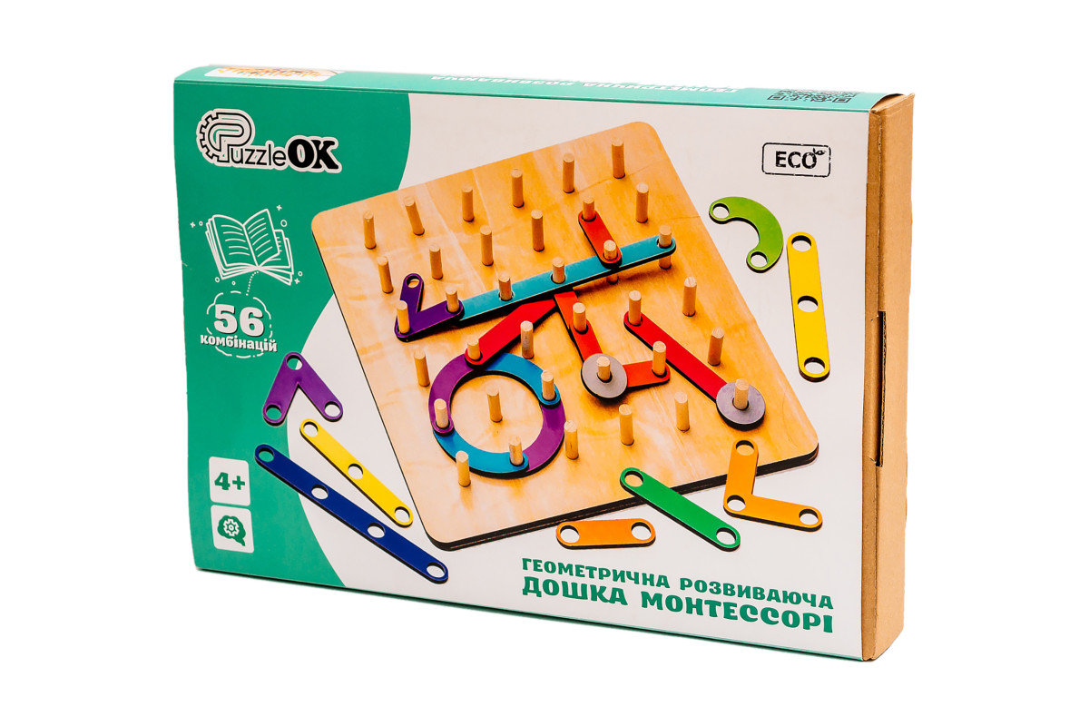 Геометрична розвиваюча дошка Монтессорі