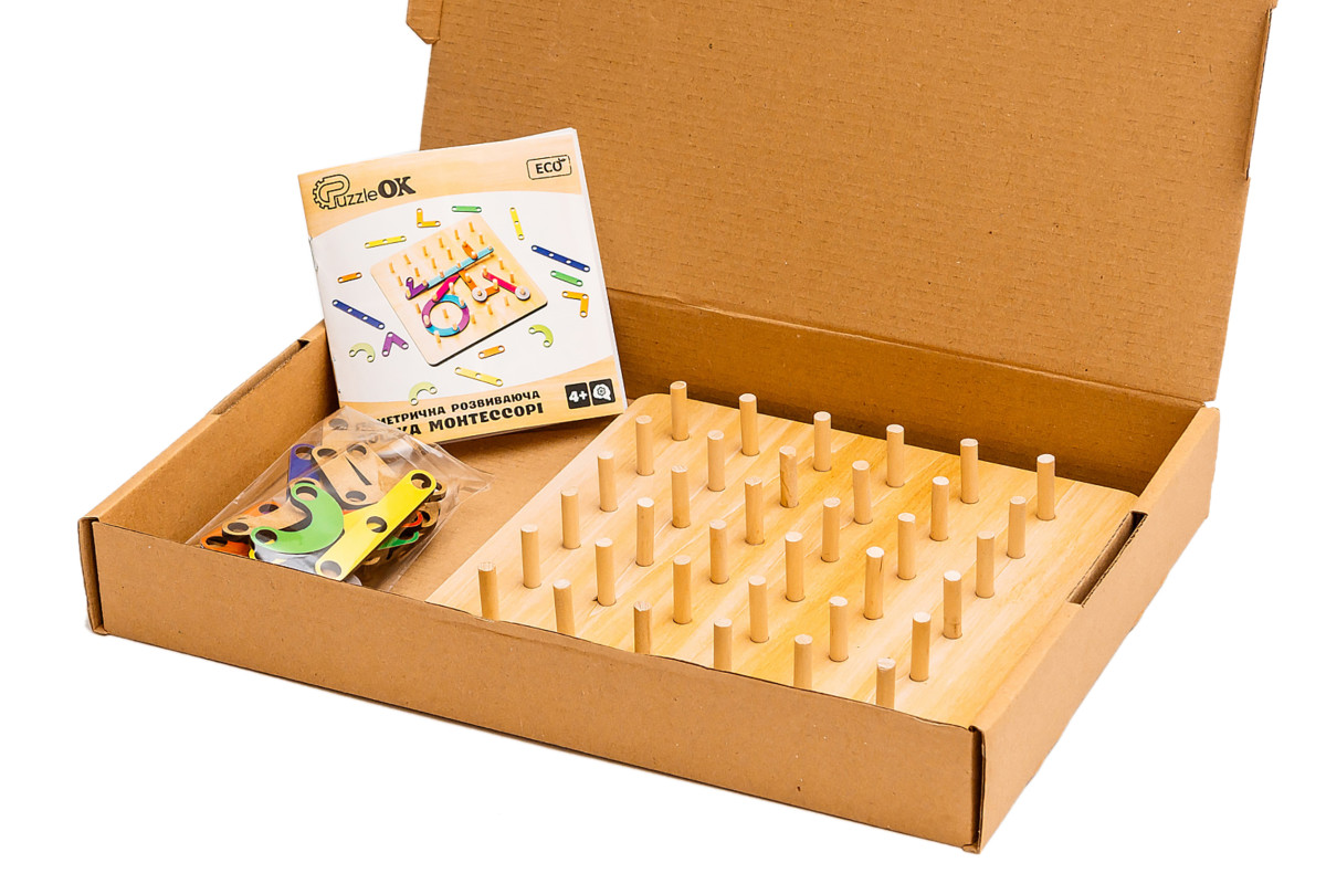 Геометрична розвиваюча дошка Монтессорі