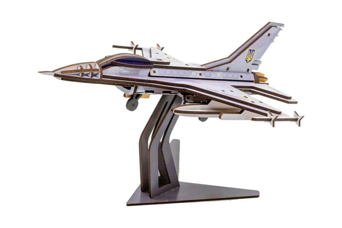 Дерев'яний 3D конструктор «F16»