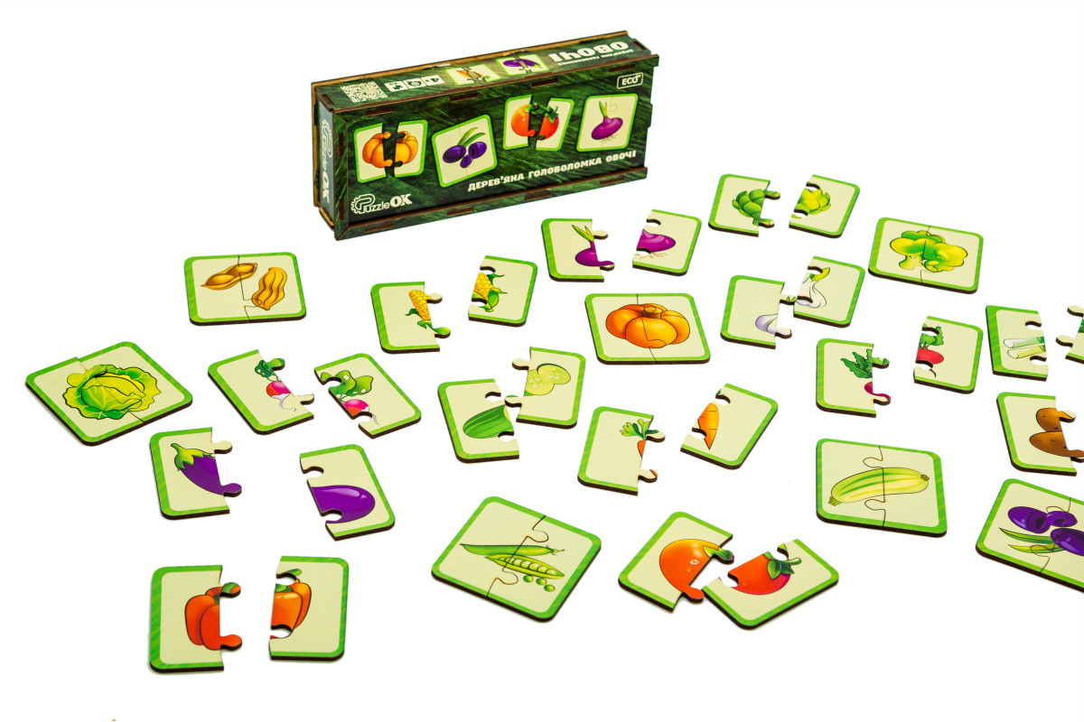 Дерев'яна головоломка "Овочі" для дітей від 3 років