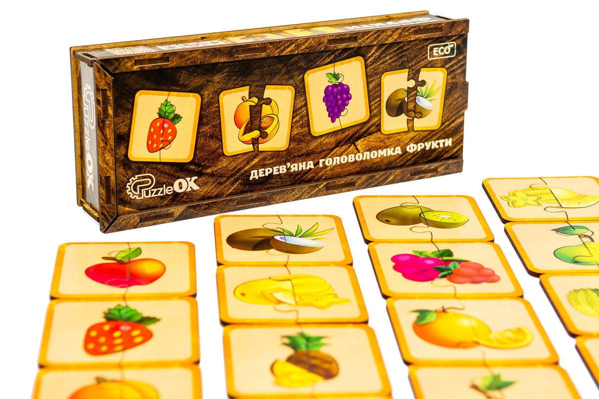 Дерев'яна головоломка "Фрукти" для дітей від 3 років