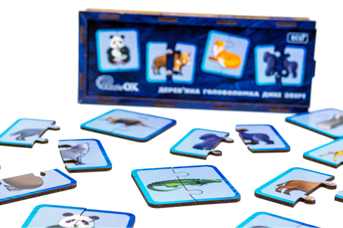 Дерев'яна головоломка "Дикі тварини" для дітей від 3 років