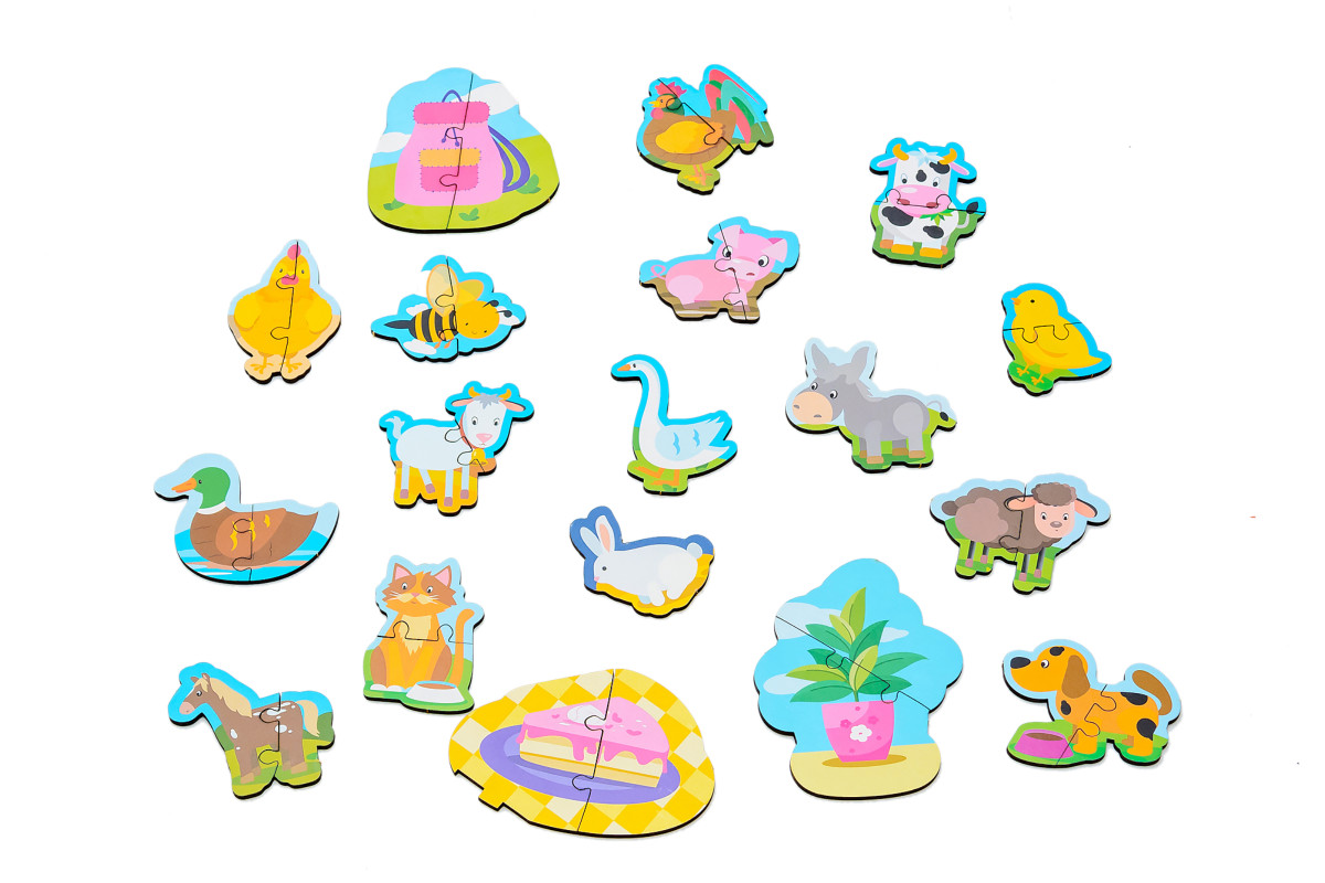 Дерев'яний магнітний пазл "Тваринки"