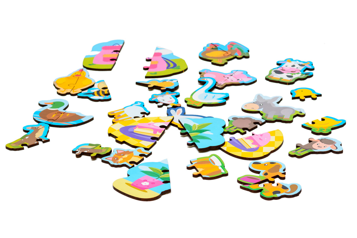 Дерев'яний магнітний пазл "Тваринки"