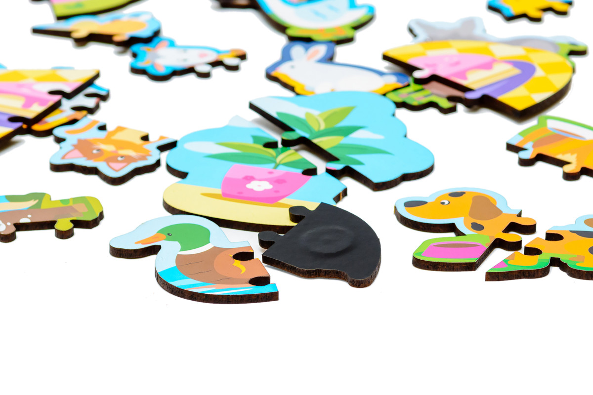 Дерев'яний магнітний пазл "Тваринки"