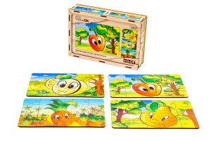 Дерев’яний пазл "Фрукти 4в1" для дітей від 3 років