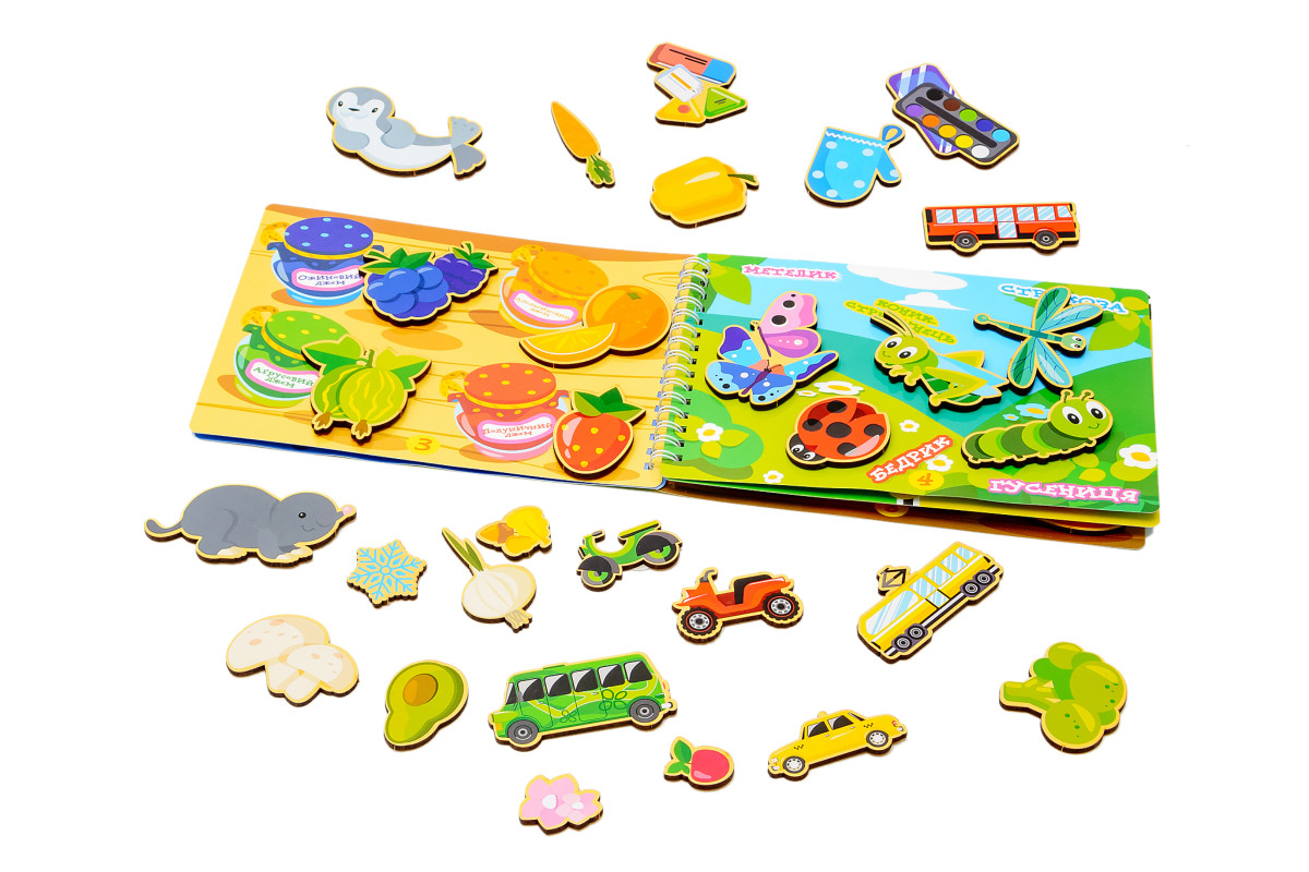 Розвиваючий альбом головоломка на липучках