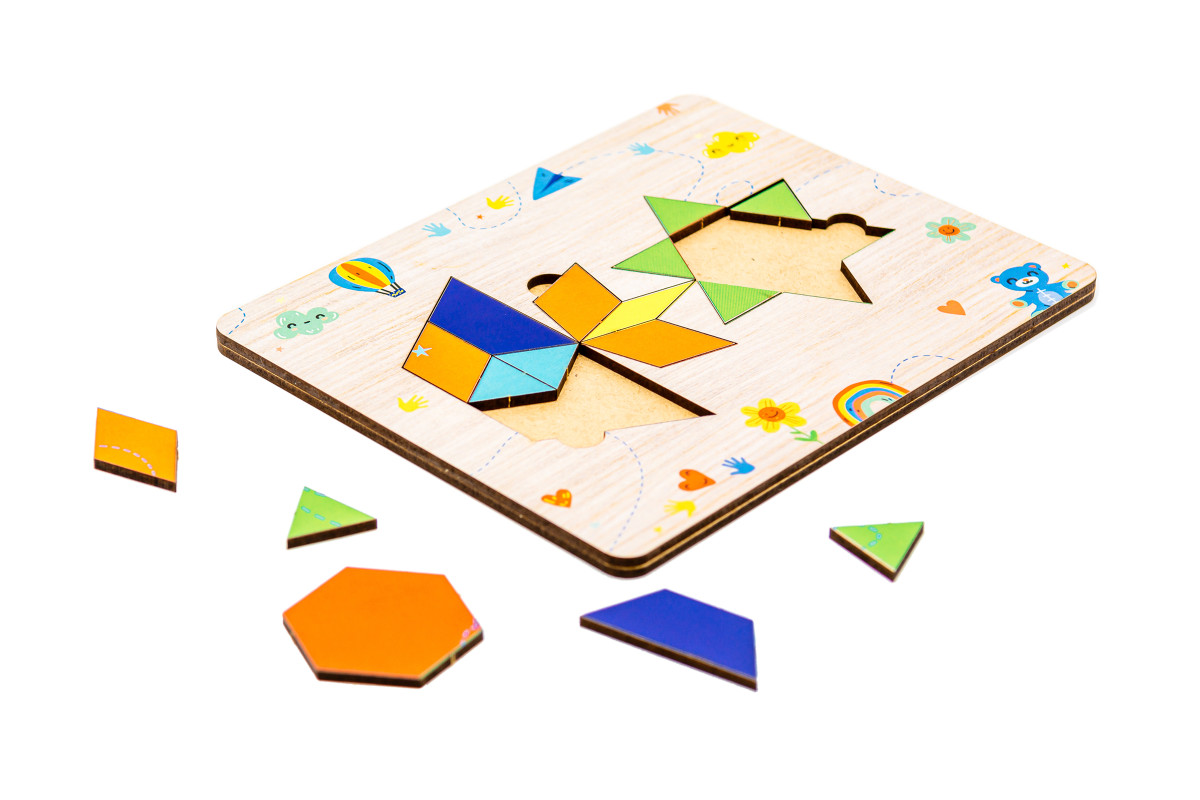 Дерев'яний танграм "Квіточка" для дітей від 4 років