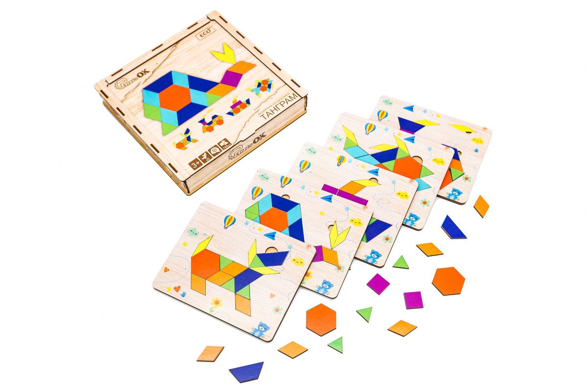 Дерев'яна головоломка "Танграм" для дітей від 4 років