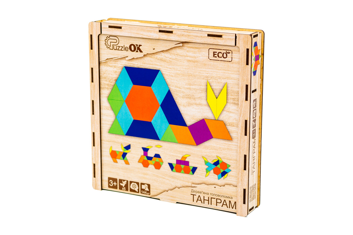 Дерев'яна головоломка "Танграм" для дітей від 4 років