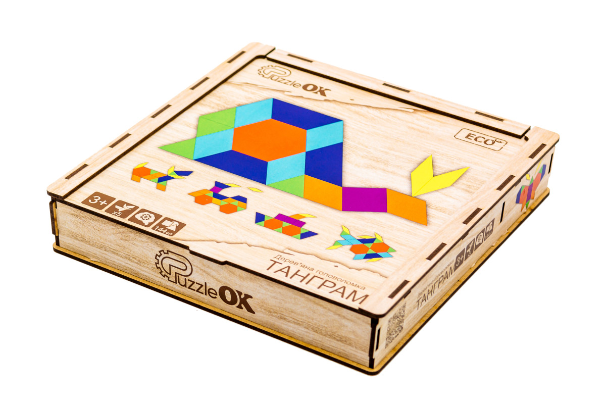Дерев'яна головоломка "Танграм" для дітей від 4 років