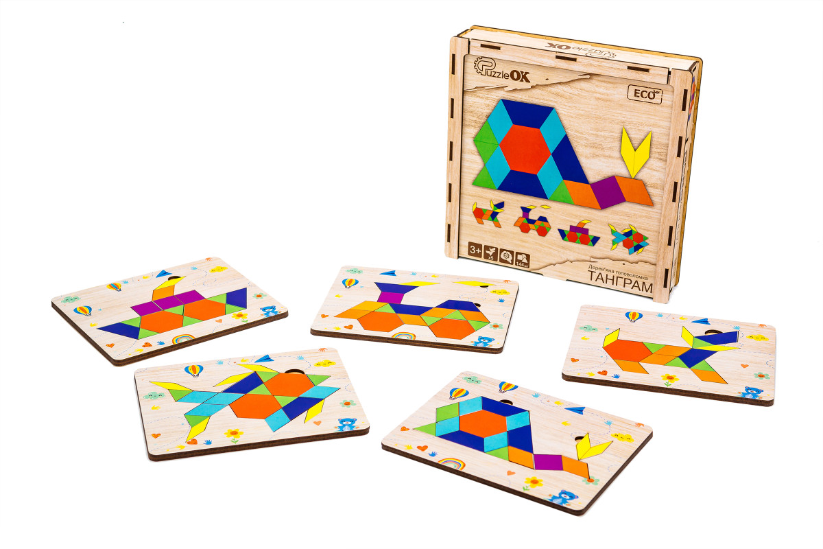 Дерев'яна головоломка "Танграм" для дітей від 4 років