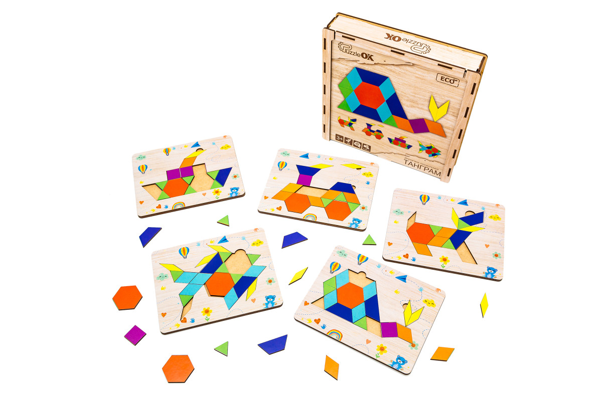 Дерев'яна головоломка "Танграм" для дітей від 4 років