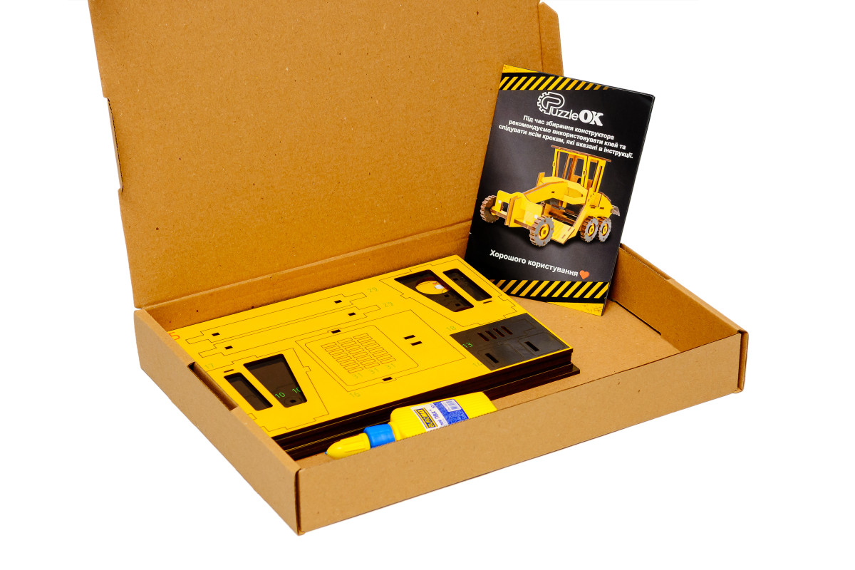 Дитячий дерев'яний 3D конструктор "Грейдер"