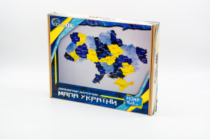 Дерев'яний пазл Мапа України синьо жовта 60х90 см