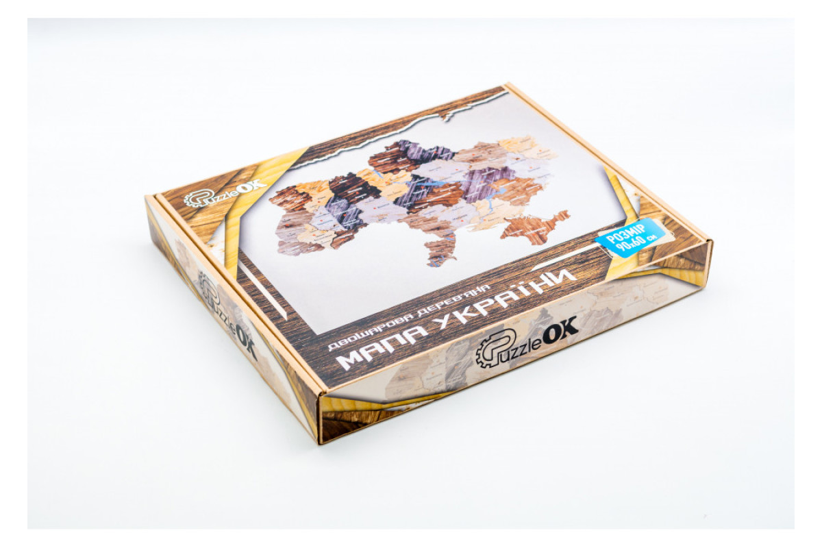 Дерев'яний пазл Мапа України 60х90 см