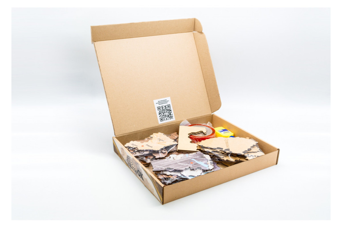 Дерев'яний пазл Мапа України 60х90 см