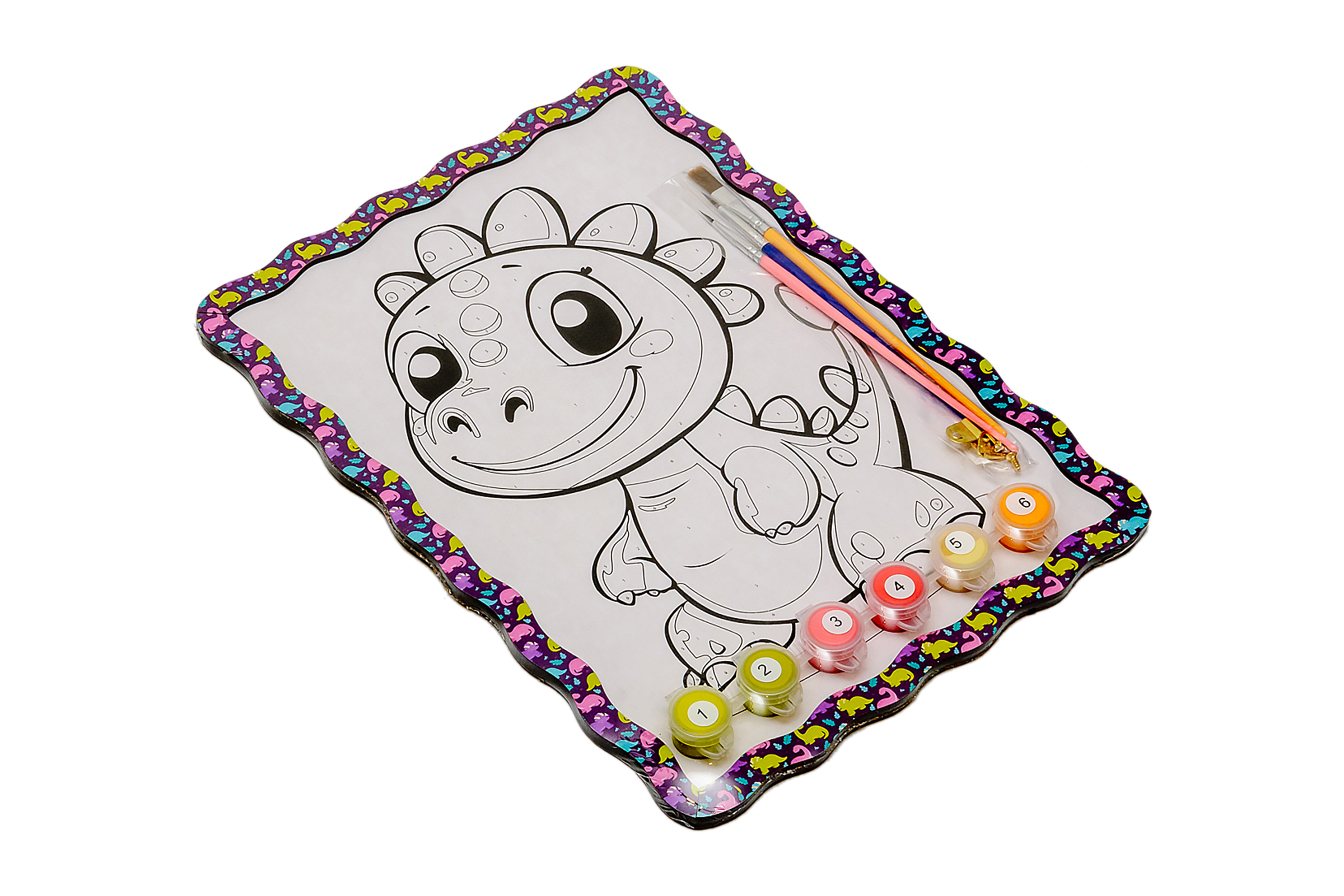 Набір для розпису, картина по номерах "Динозаврик" формат А4 Набір для розпису, картина по номерах "Динозаврик" формат А4