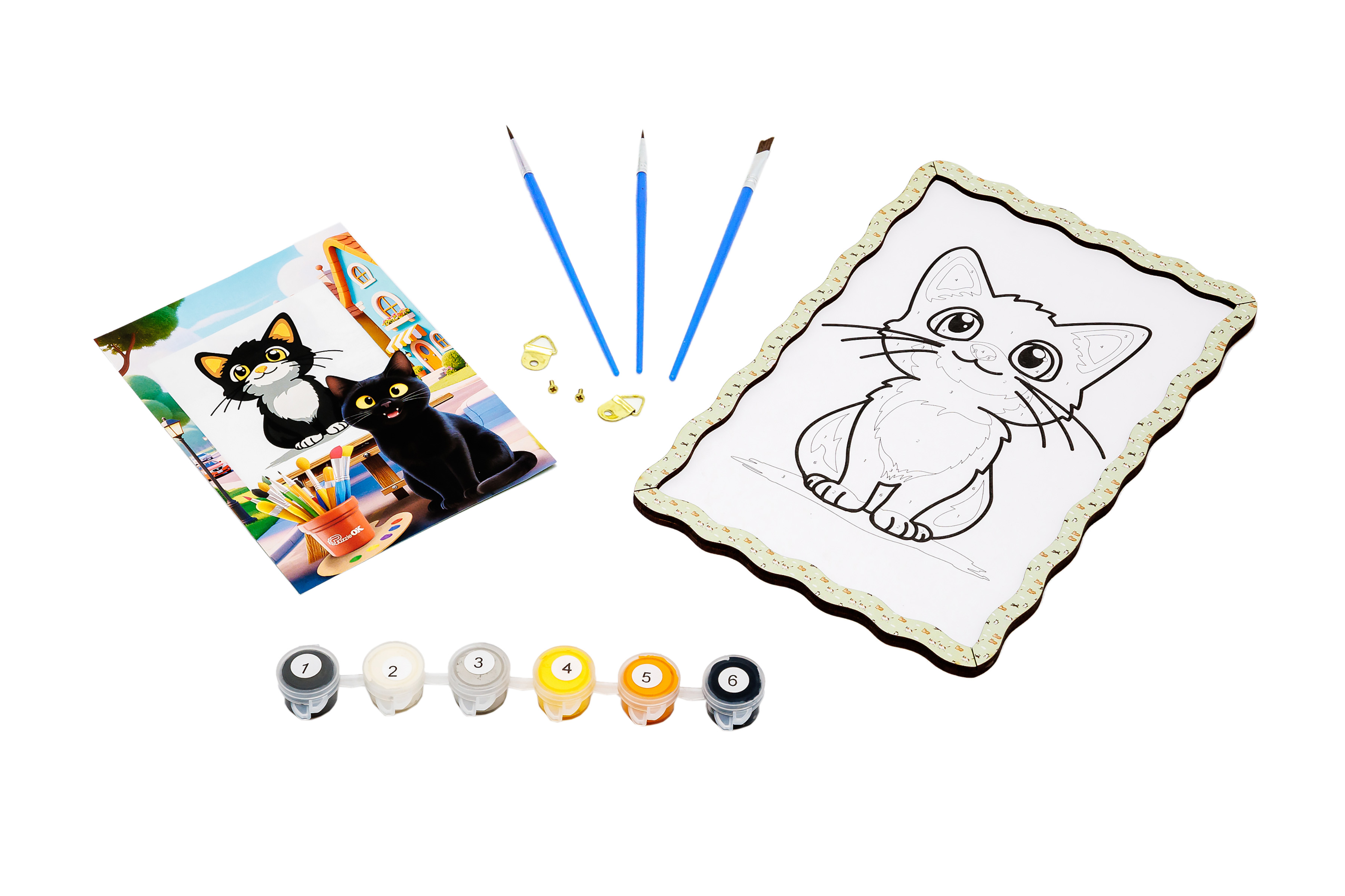 Набір для розпису, картина по номерах "Котик-мрійник" формат А5