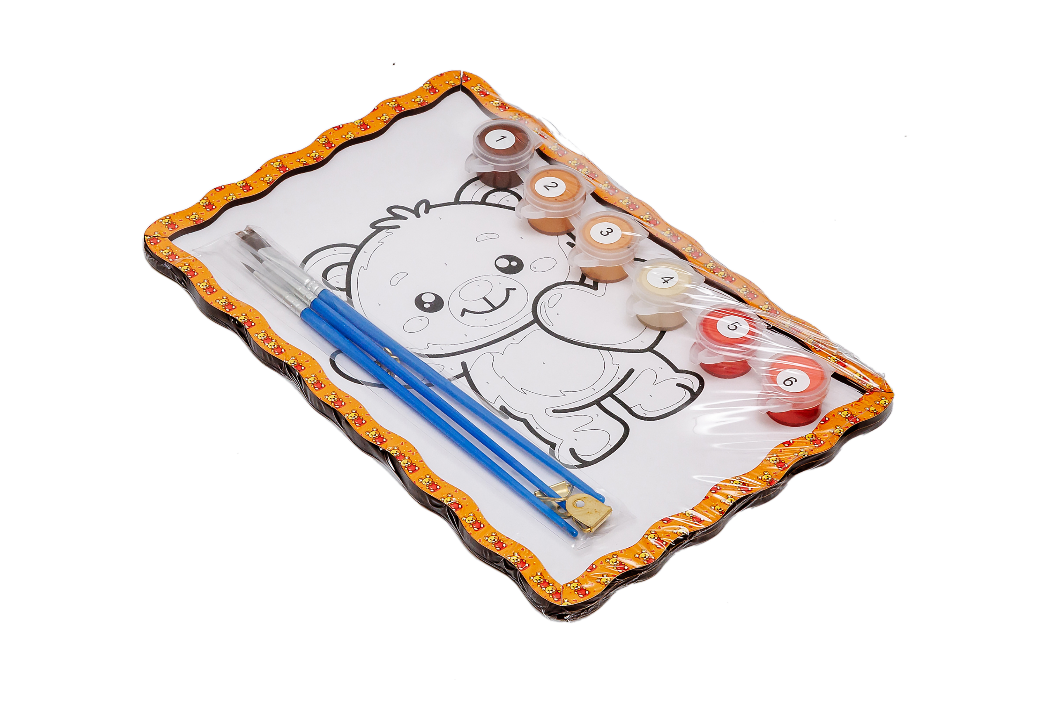 Набір для розпису, картина по номерах "Ведмедик" формат А5