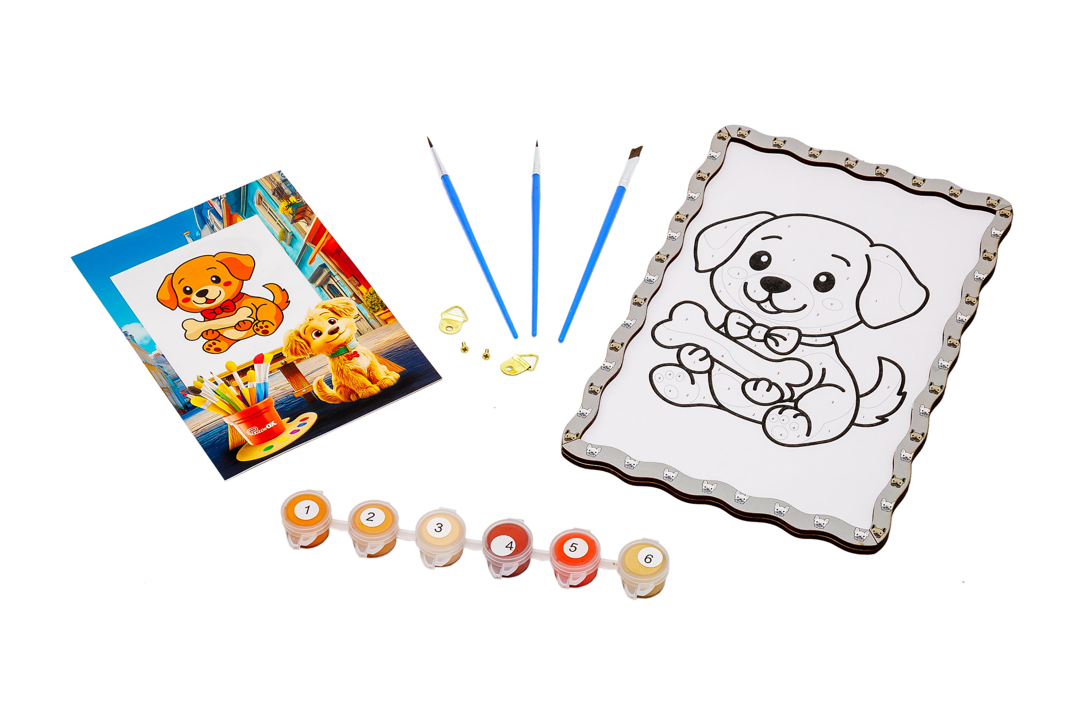 Набір для розпису, картина по номерах "Песик" формат А5