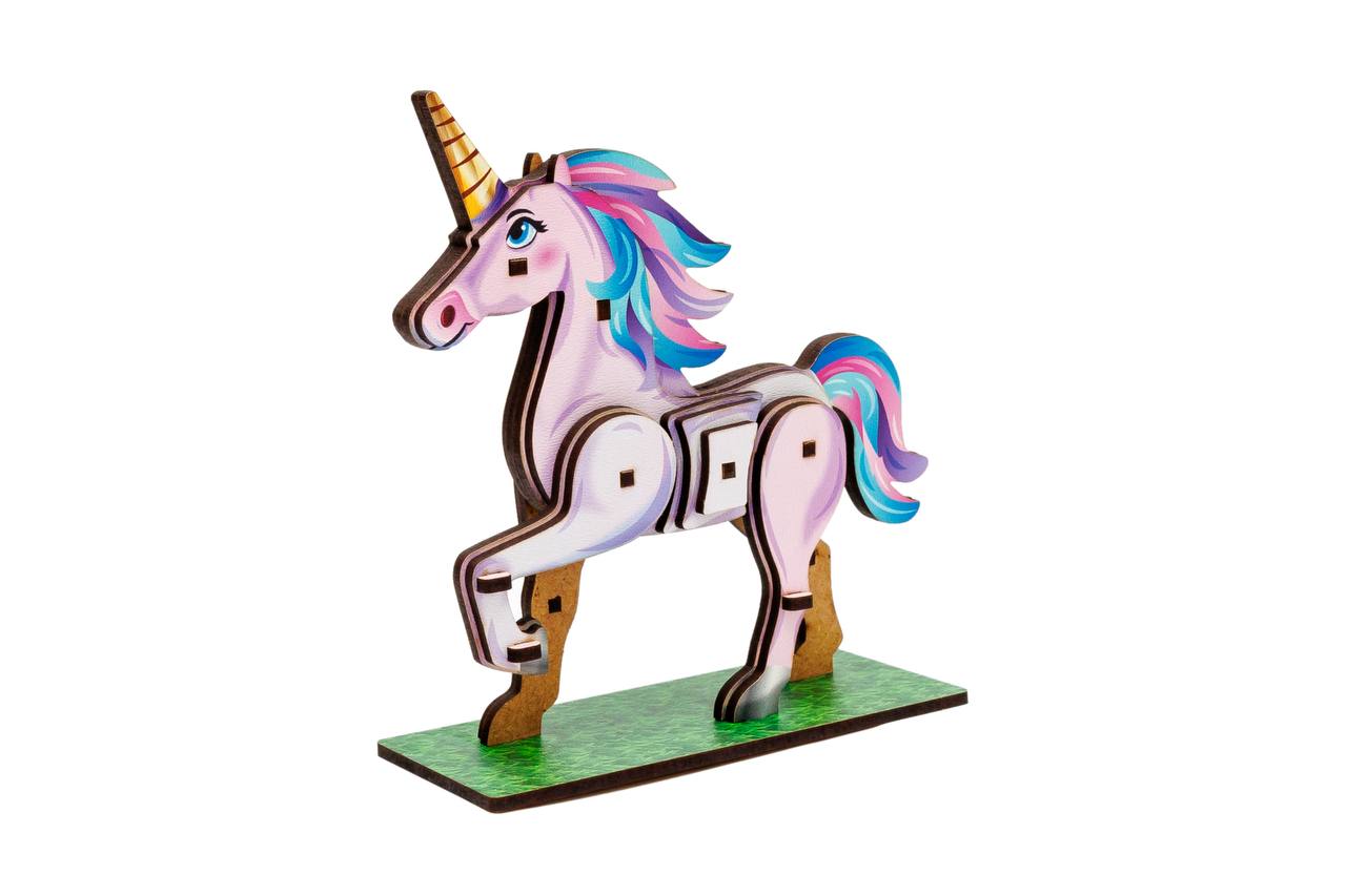  Дерев’яний 3D конструктор TURBO UNICORN 