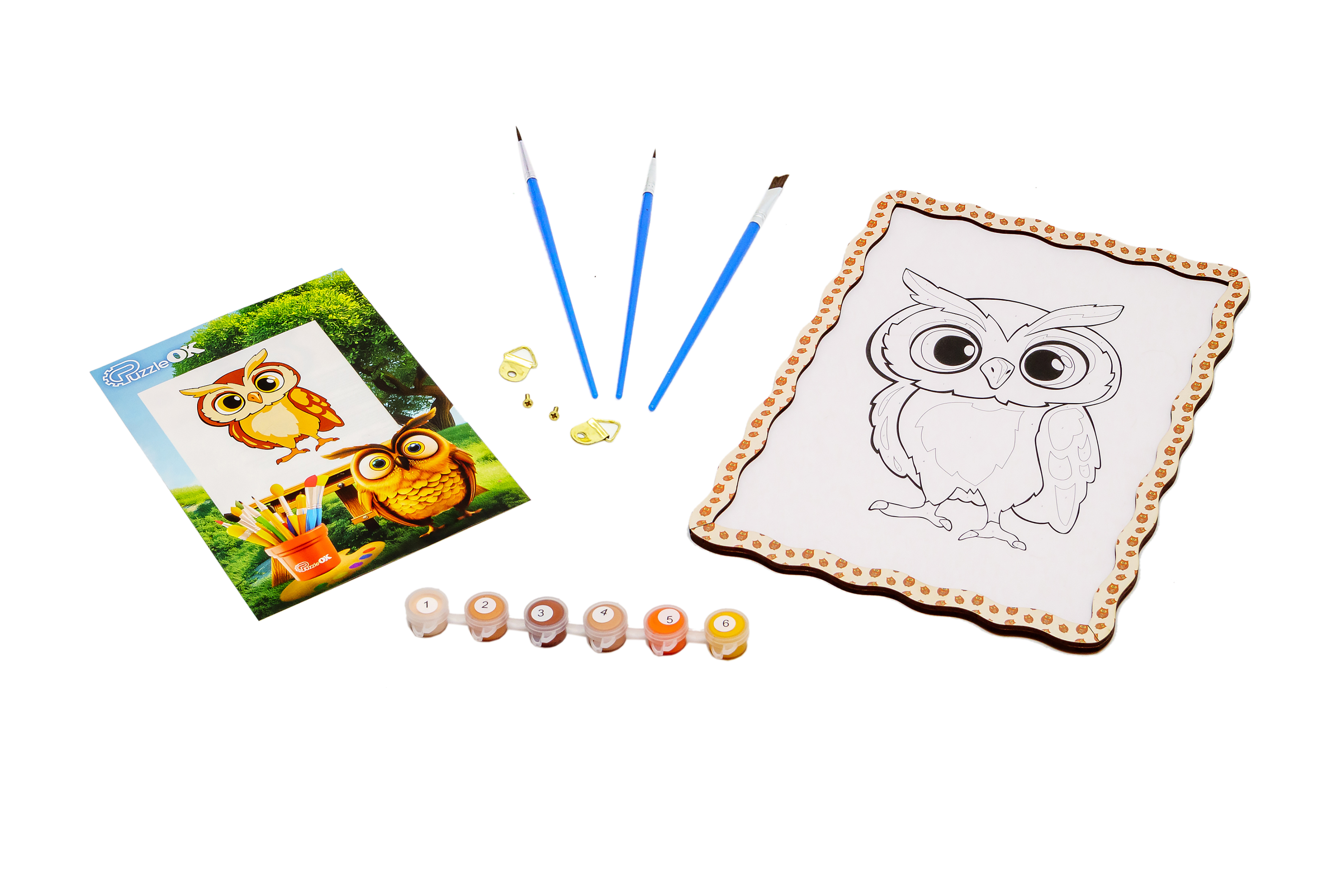Набір для розпису, картина по номерах "Сова" формат А4