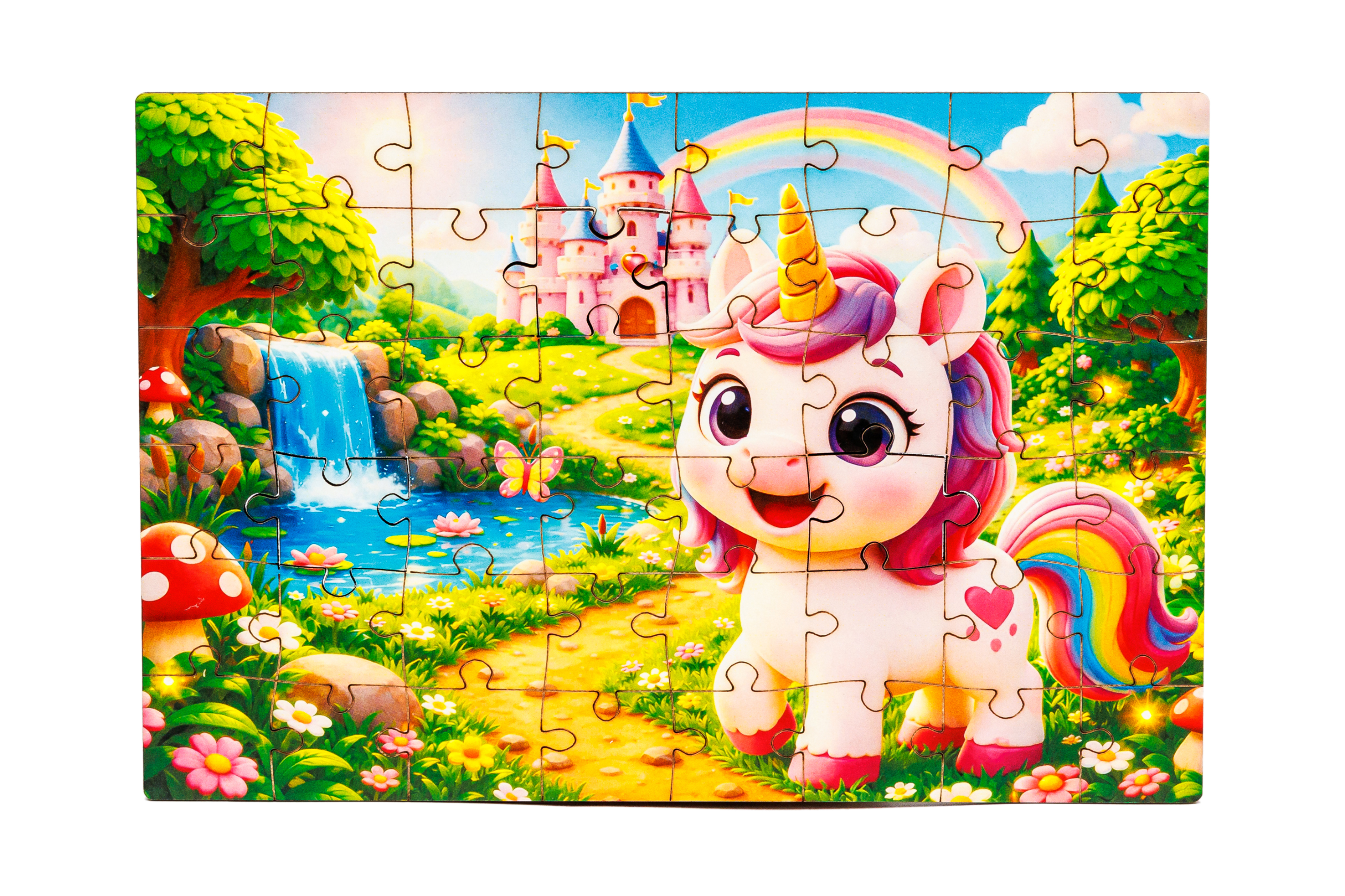 Дерев'яний пазл Єдиноріг A5 в тубусі