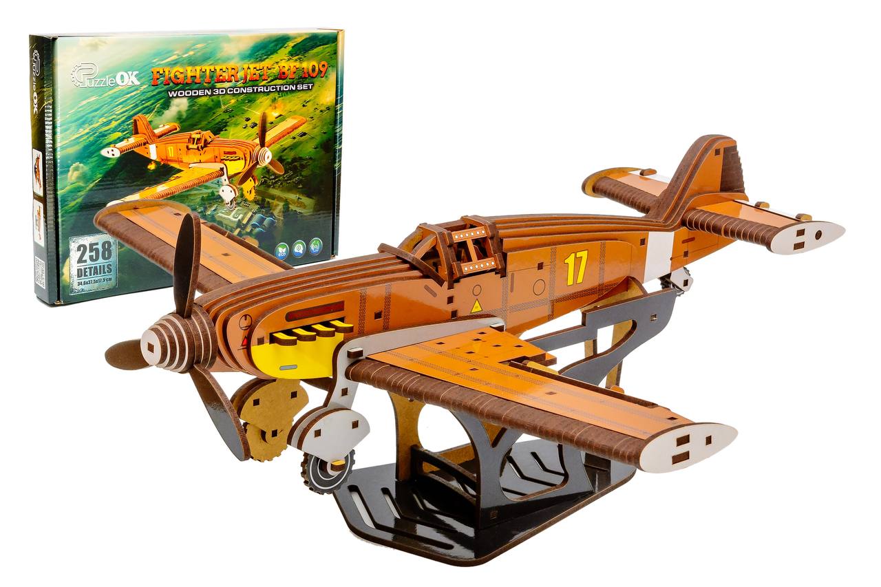 Дерев'яний 3D конструктор Винищувач Bf 109 Дерев'яний 3D конструктор Винищувач Bf 109