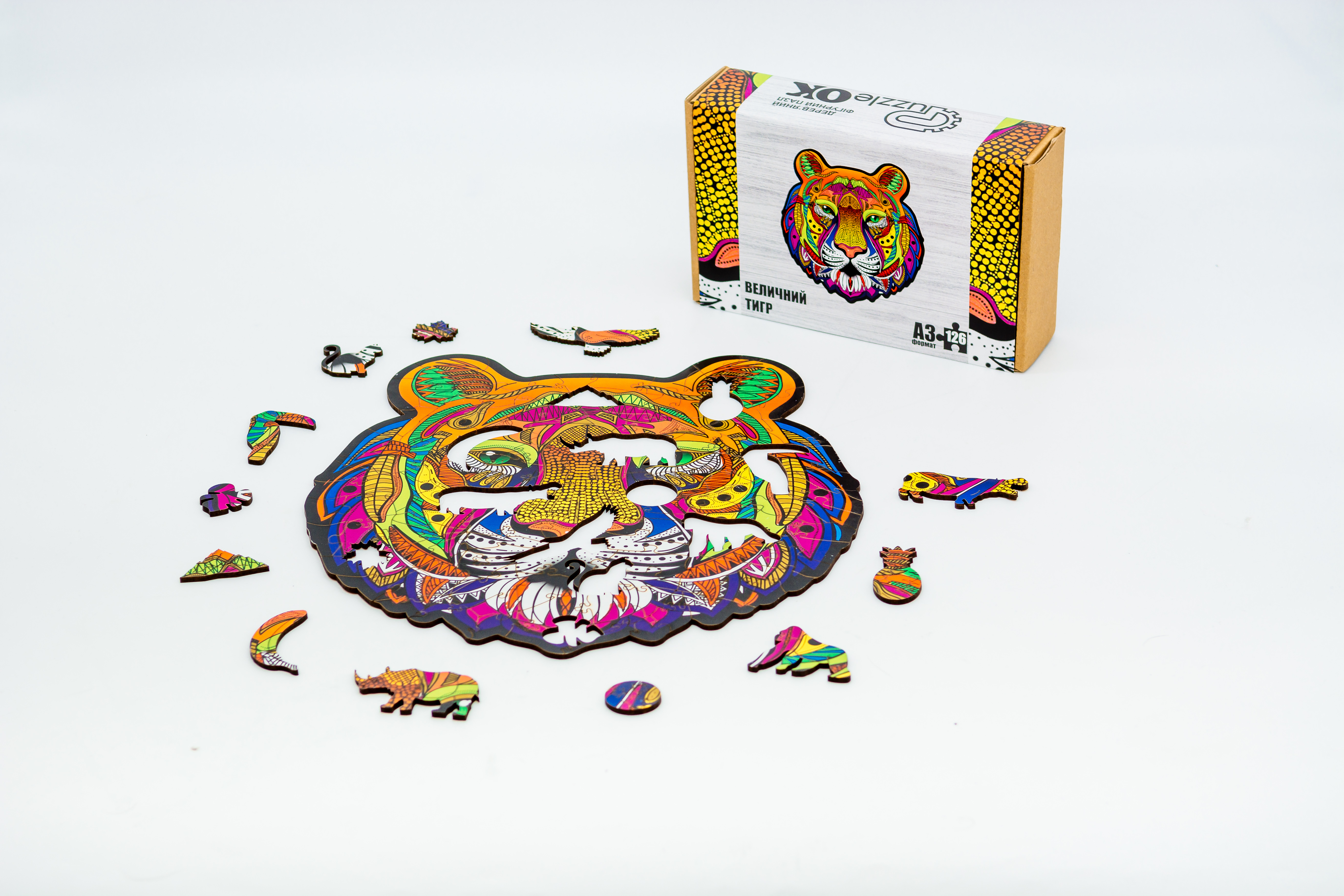 Дерев'яний пазл Величний Тигр Дерев'яний пазл Величний Тигр