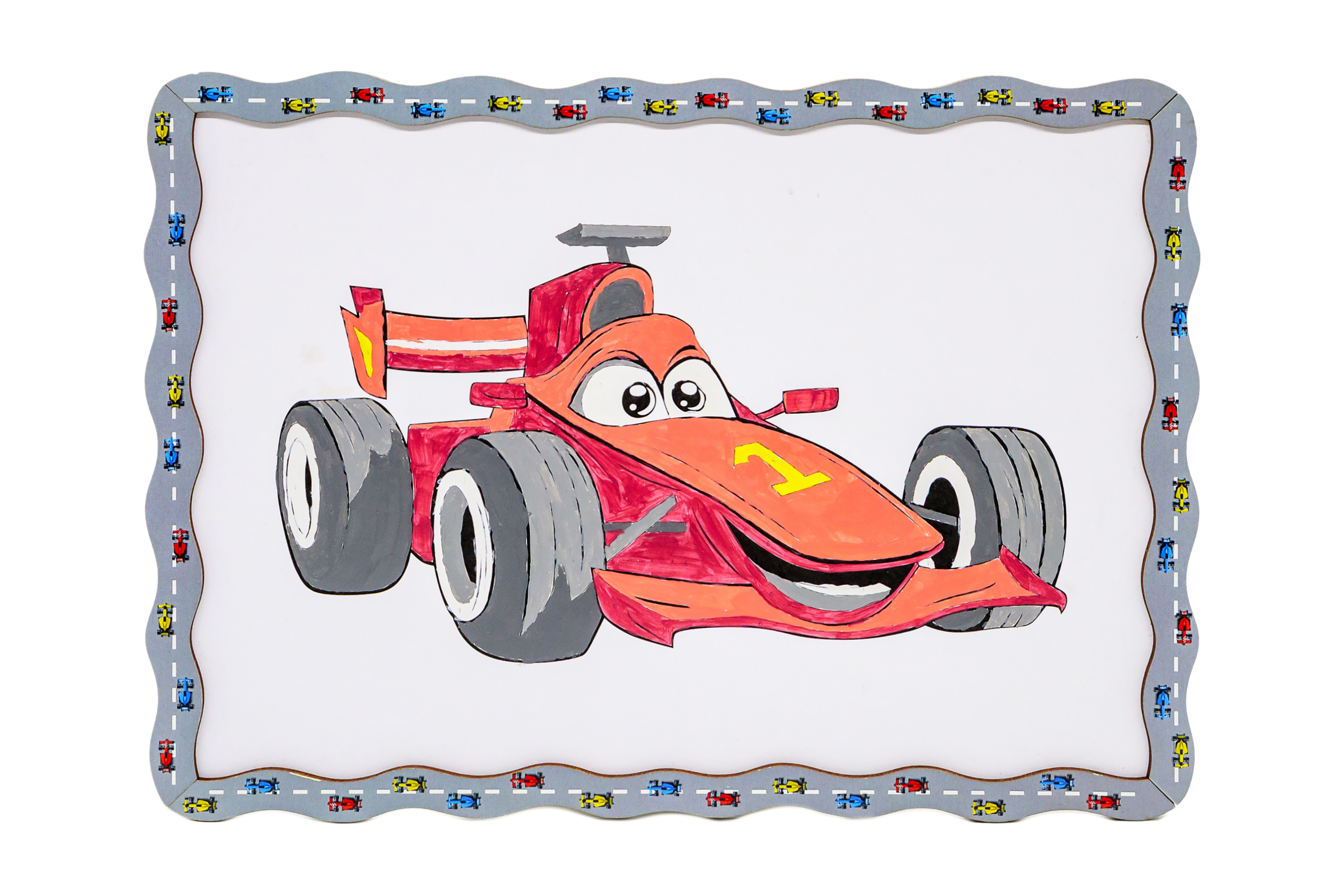 Набір для розпису, картина по номерах "Гоночна машинка" формат А4