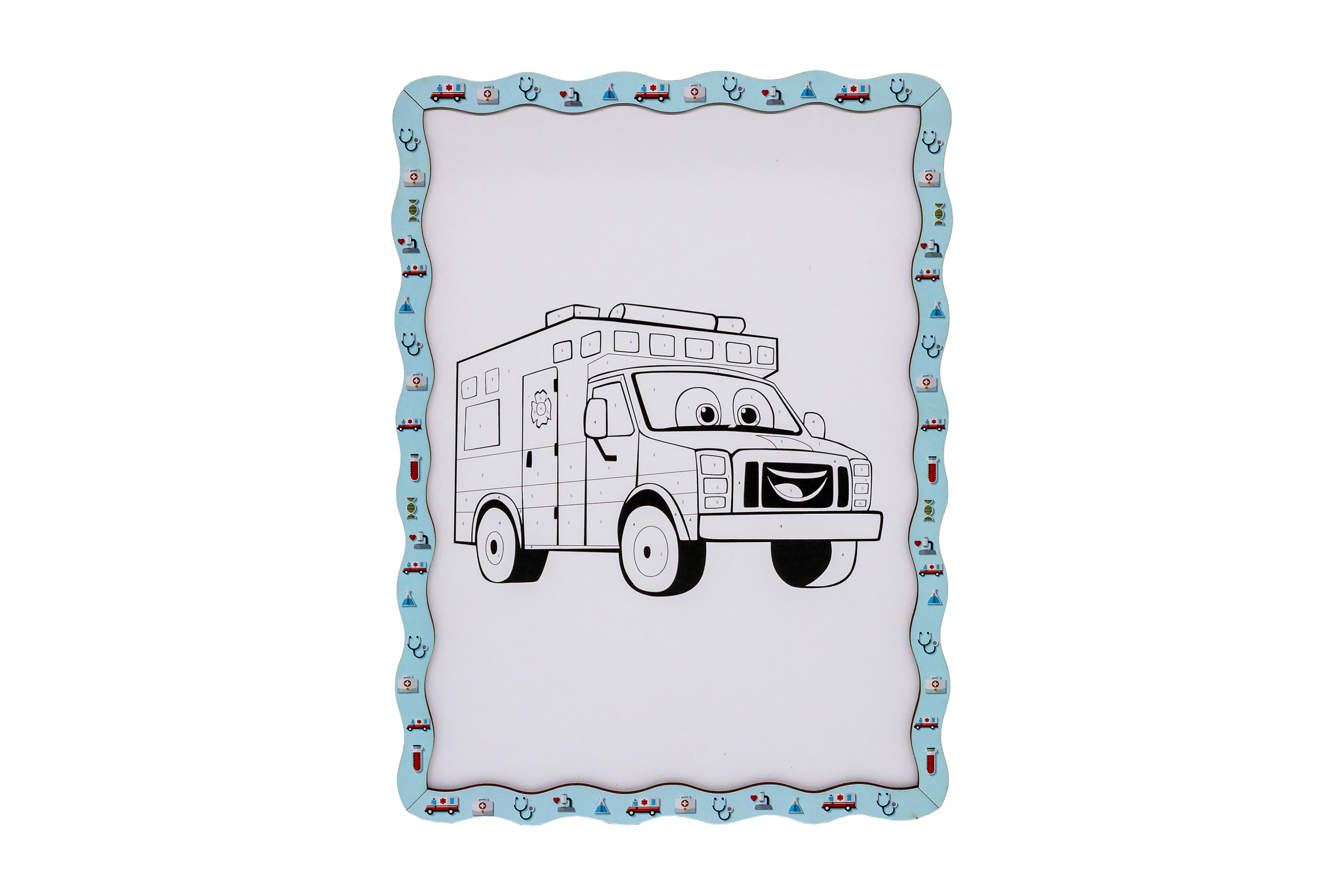 Набір для розпису, картина по номерах "Медична машина" формат А4