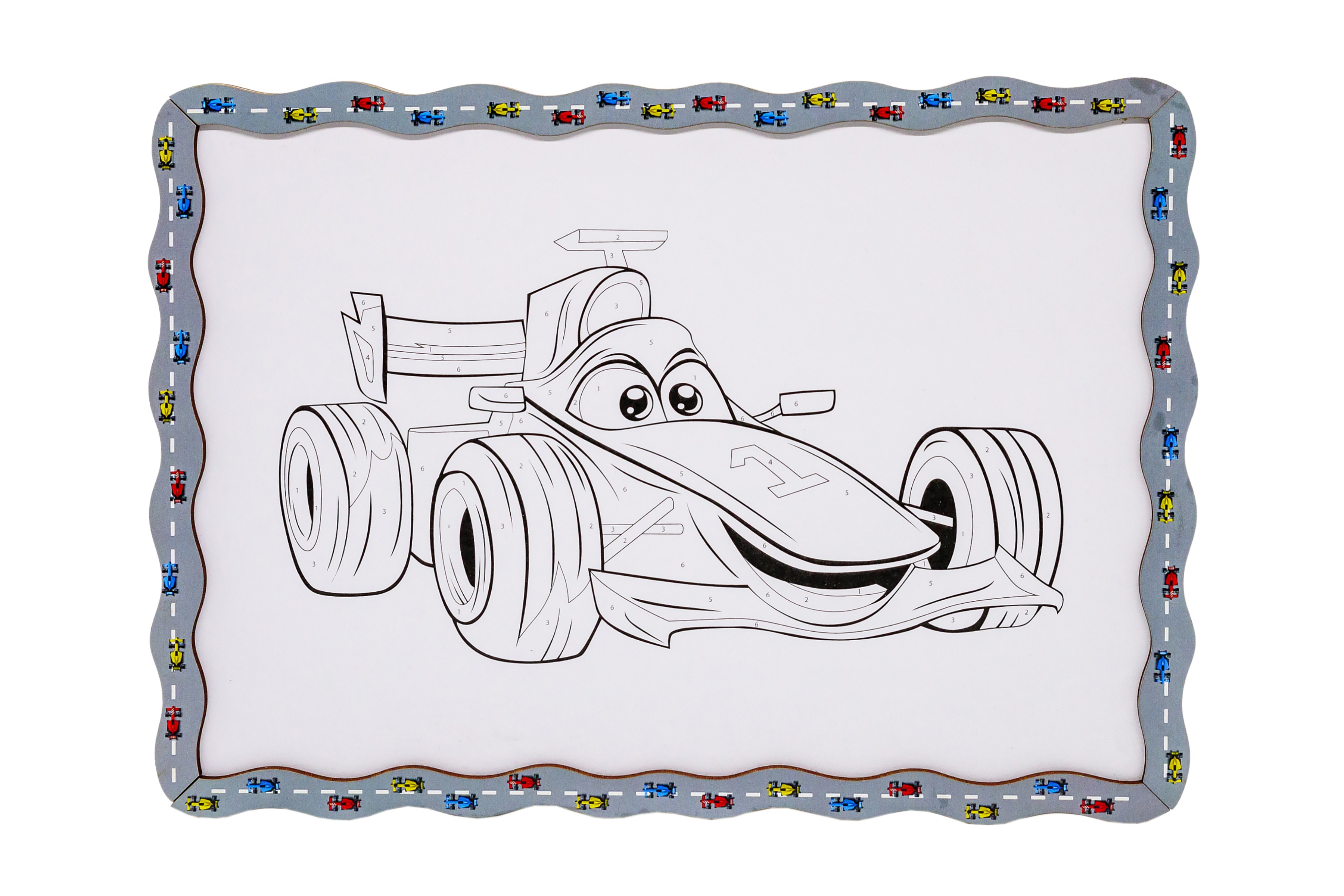 Набір для розпису, картина по номерах "Гоночна машинка" формат А4