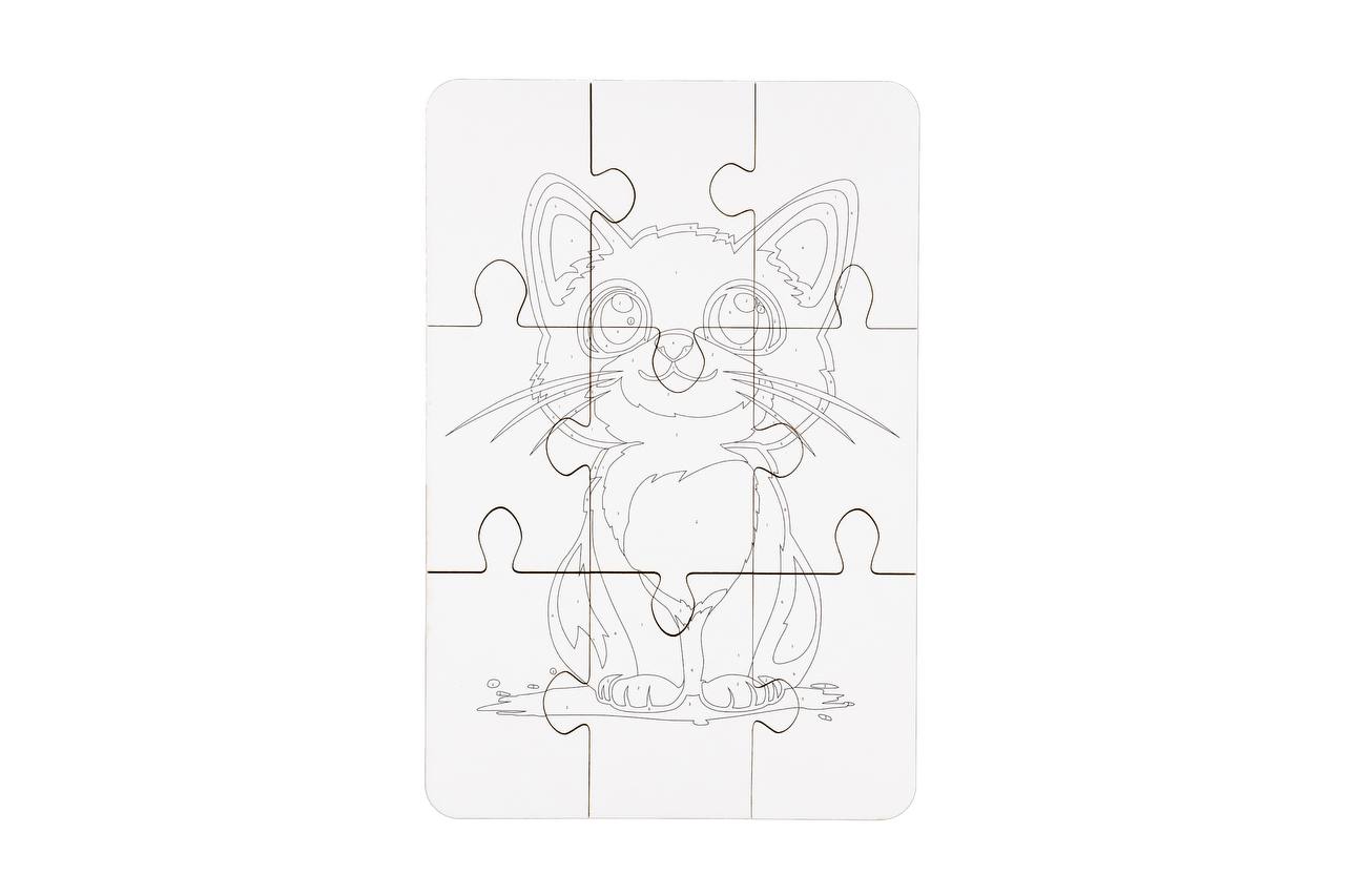 Деревʼяний пазл-розмальовка "Котик" Деревʼяний пазл-розмальовка "Котик"