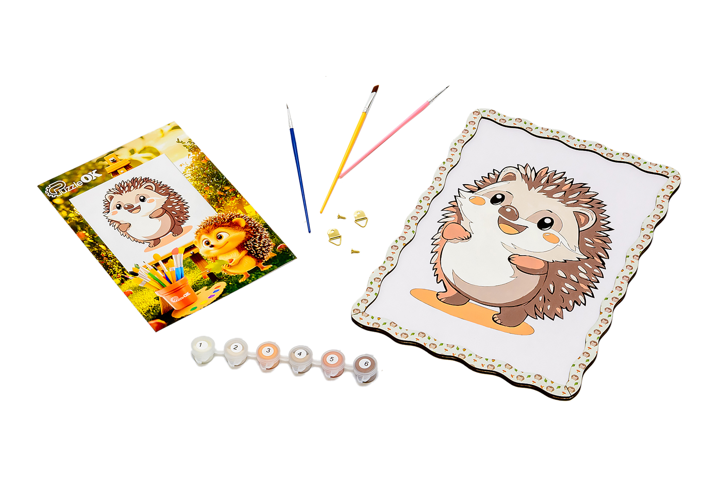 Набір для розпису, картина по номерах "Їжачок" формат А4