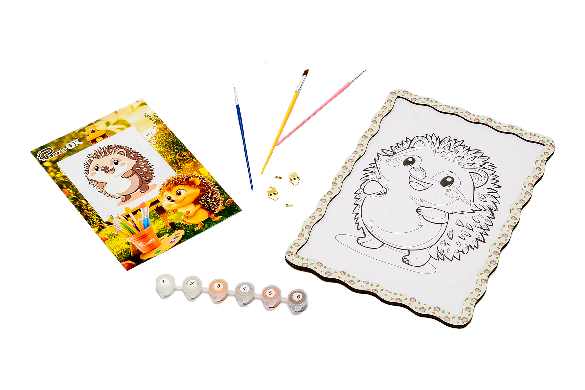 Набір для розпису, картина по номерах "Їжачок" формат А4