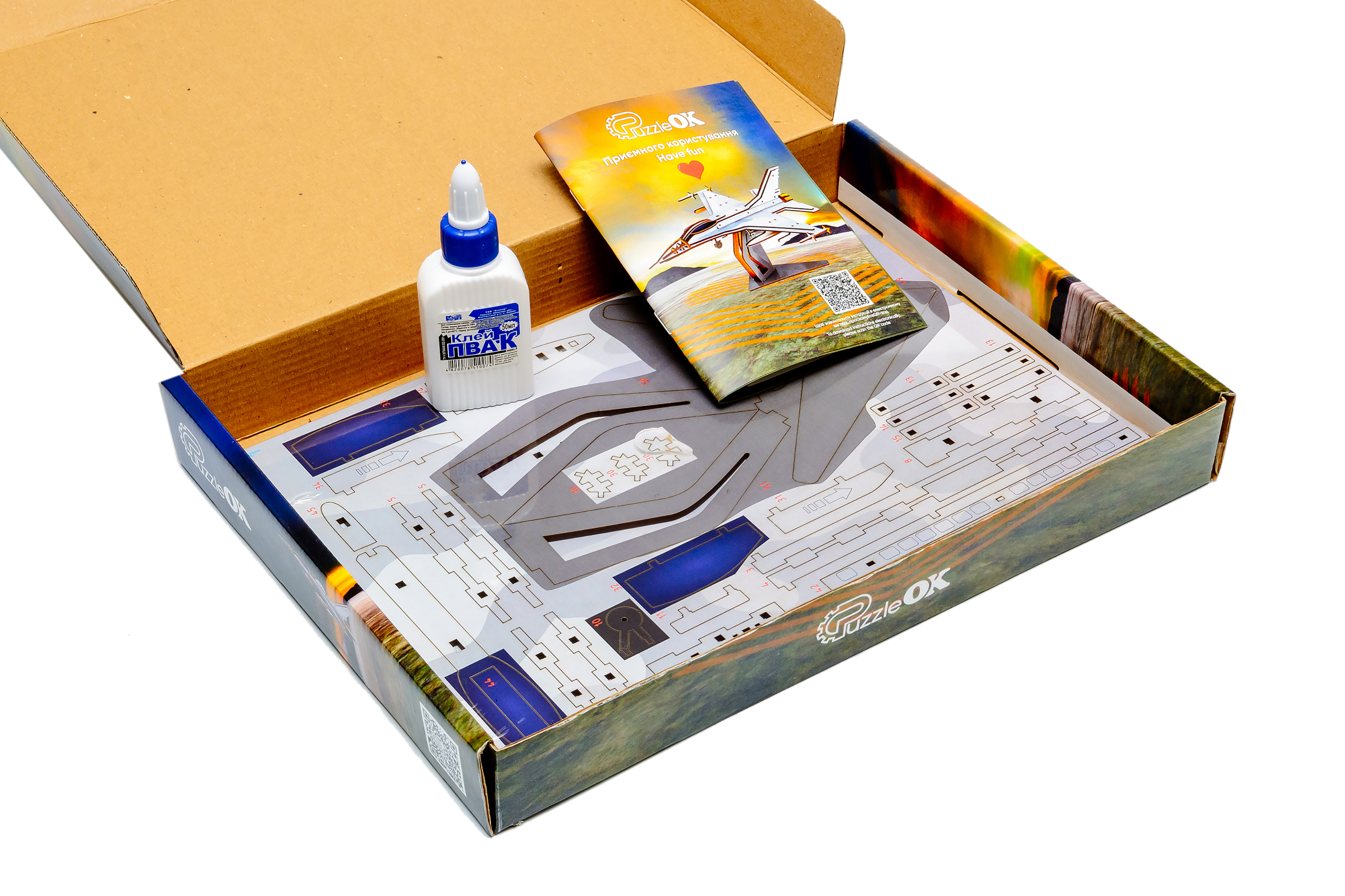 Дерев'яний 3D конструктор «F16»