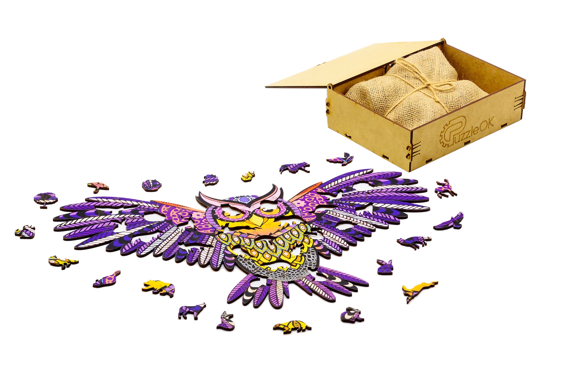 Фігурний деревяний пазл "Чарівна Сова"