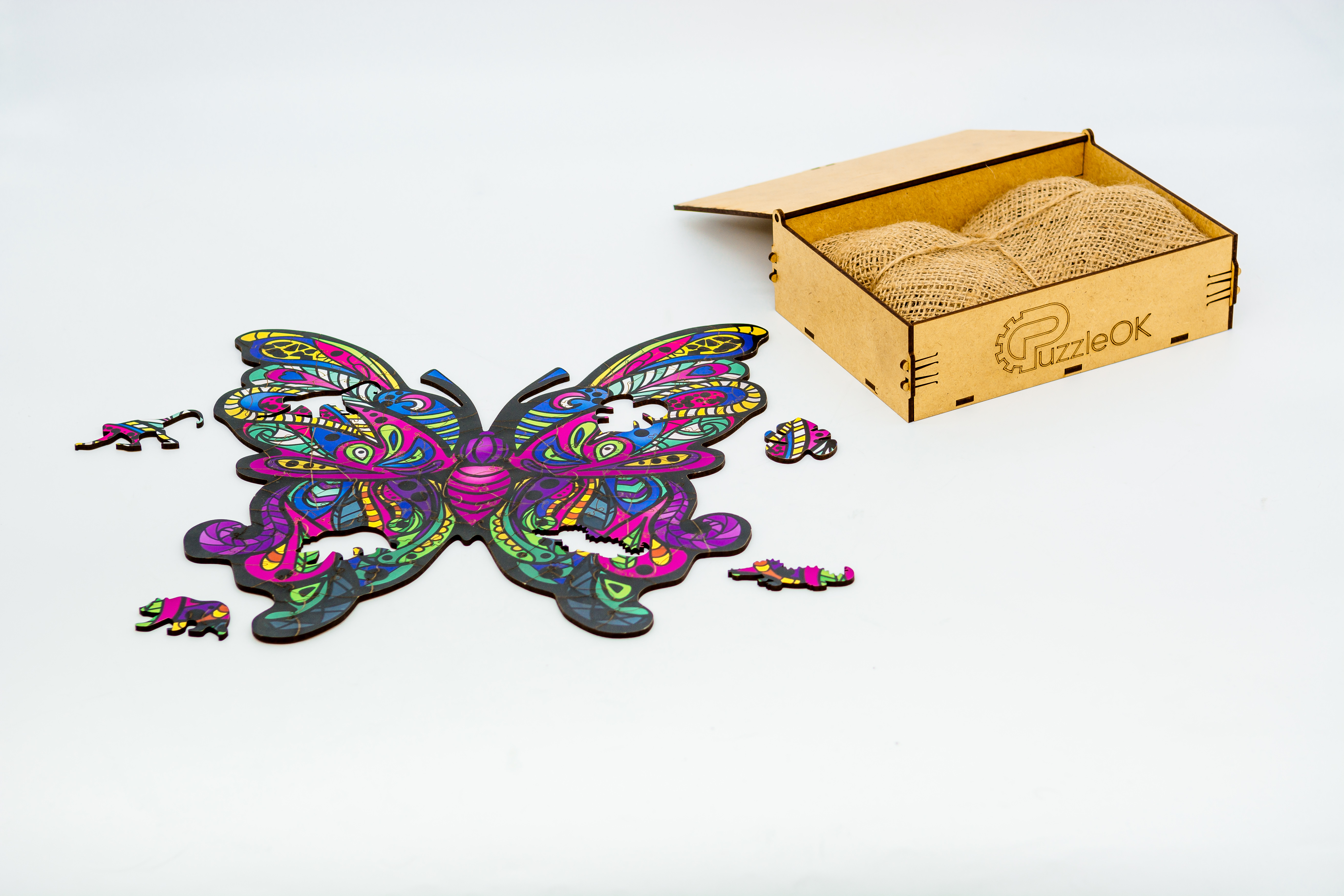 Дерев'яний пазл "Барвистий Метелик" для дітей Дерев'яний пазл "Барвистий Метелик" для дітей