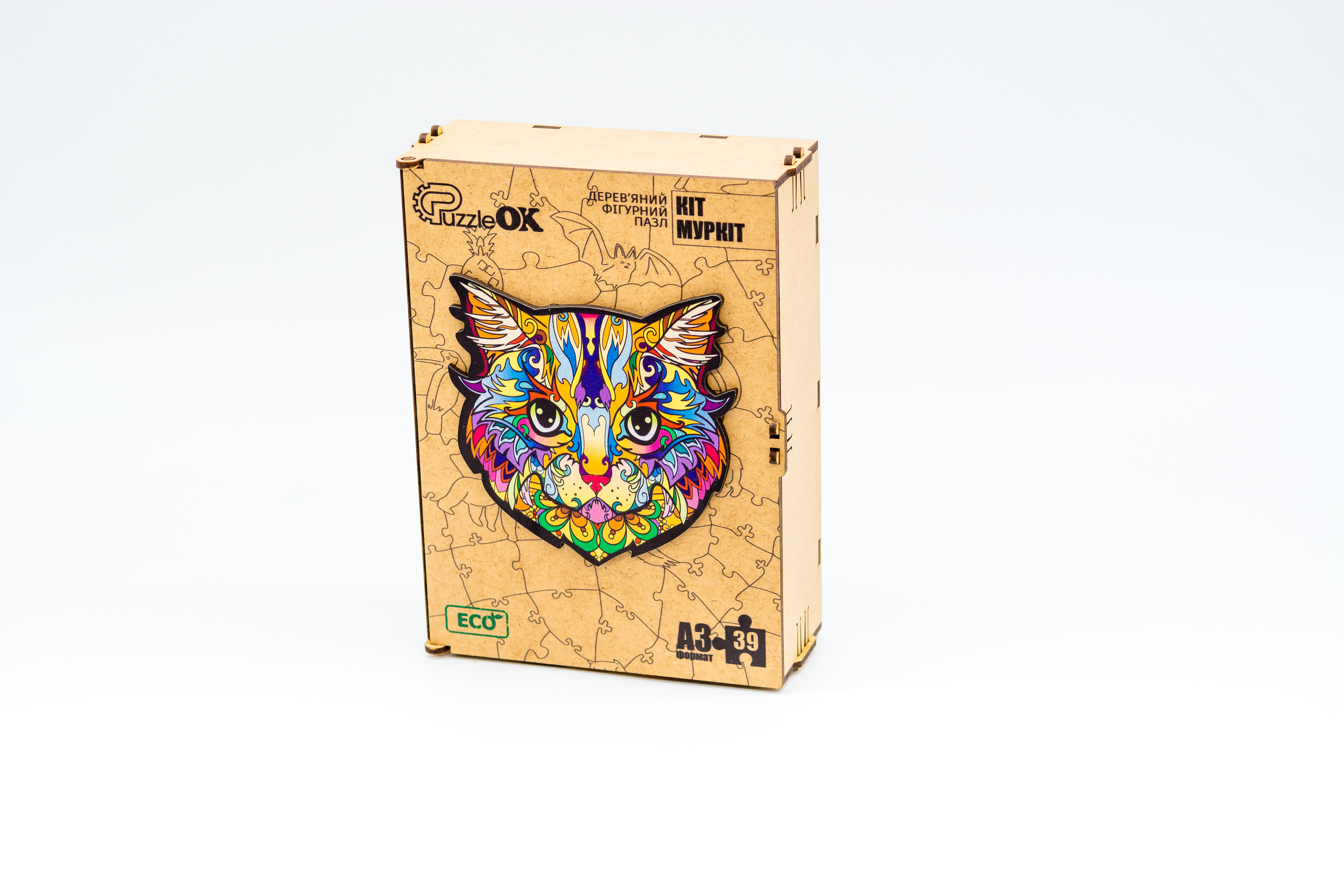 Дерев'яний пазл Кіт Муркіт для дітей від 5 років