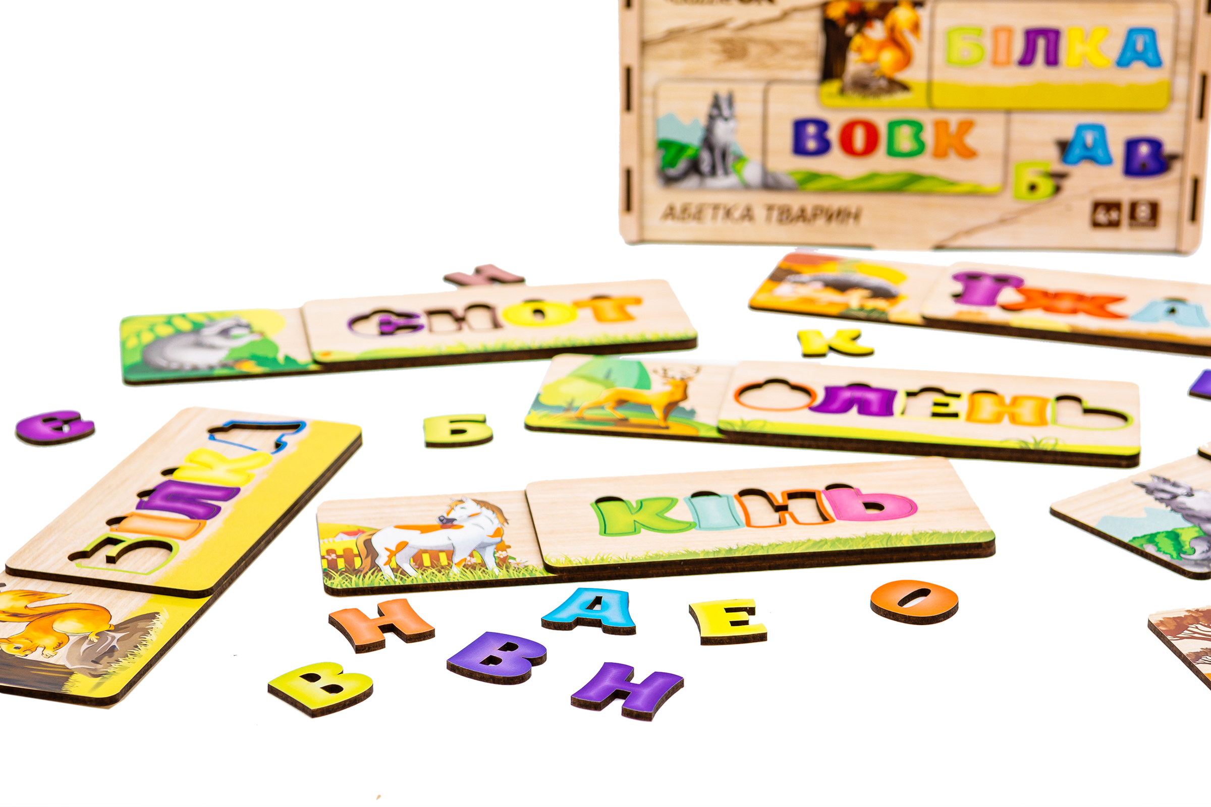 Розвиваюча дерев'яна іграшка-пазл "Абетка тварин" для дітей від 4 років Розвиваюча дерев'яна іграшка-пазл "Абетка тварин" для дітей від 4 років