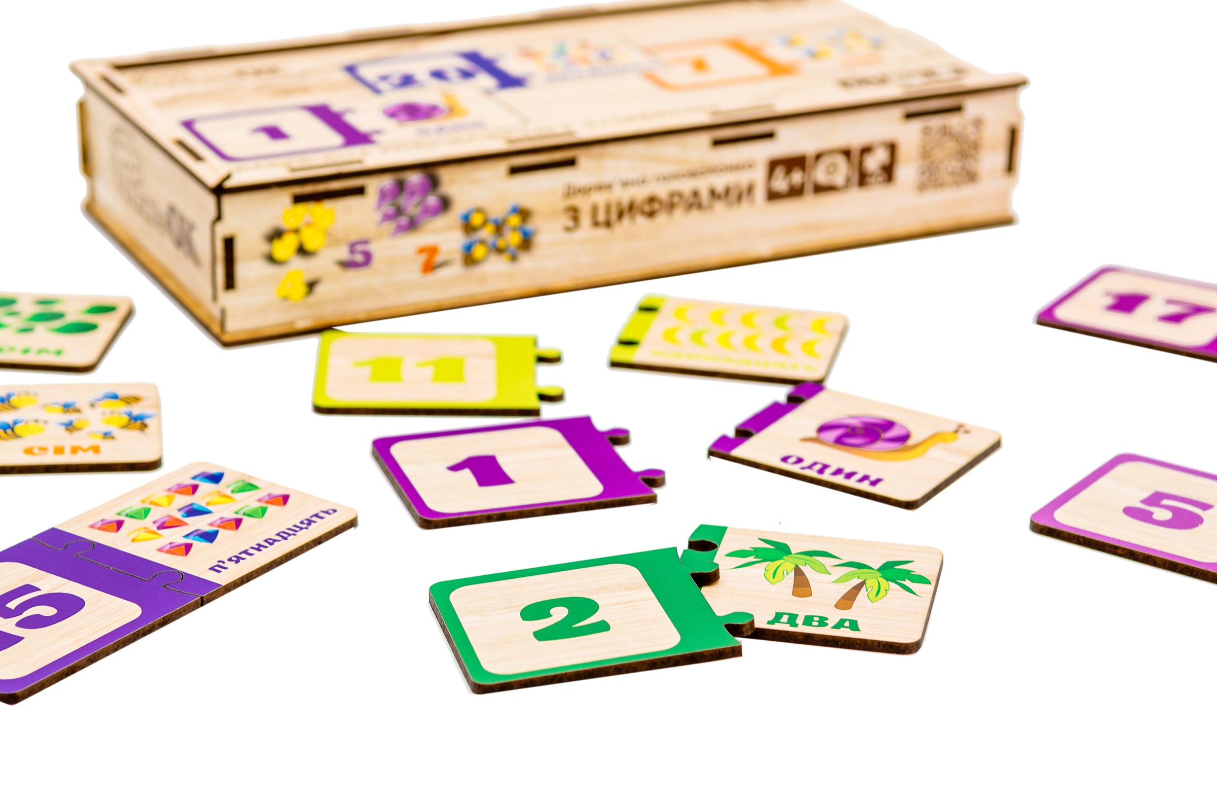 Дерев'яна головоломка-пазл з цифрами для дітей від 4 років