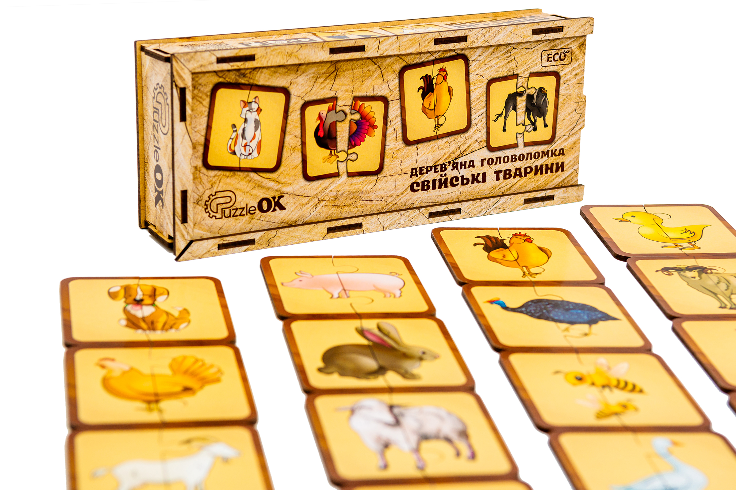 Дерев'яна головоломка "Свійські тварини" для дітей від 3 років Дерев'яна головоломка "Свійські тварини" для дітей від 3 років