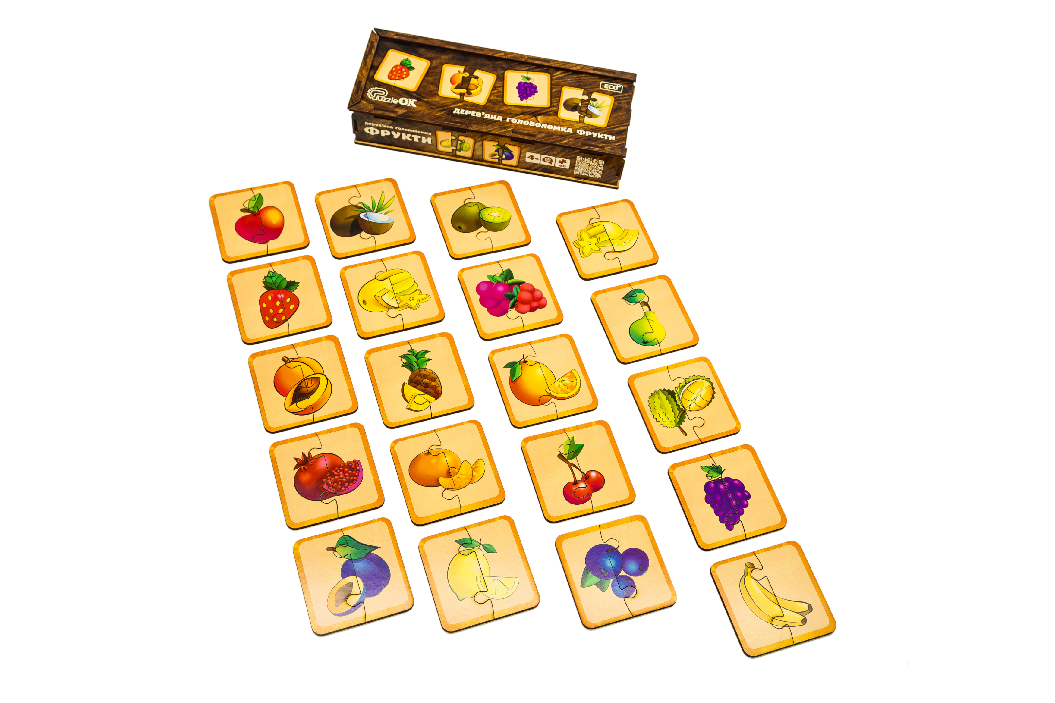 Дерев'яна головоломка "Фрукти" для дітей від 3 років Дерев'яна головоломка "Фрукти" для дітей від 3 років