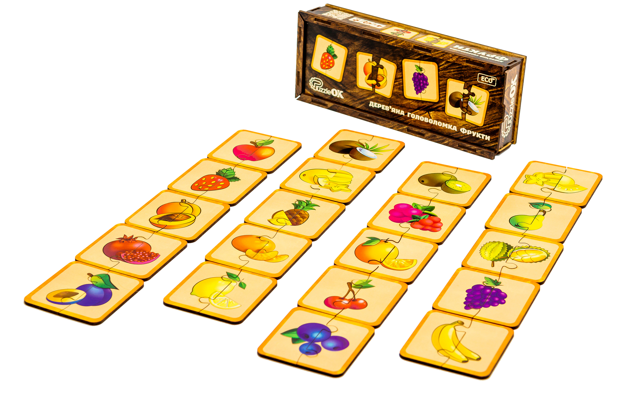 Дерев'яна головоломка "Фрукти" для дітей від 3 років Дерев'яна головоломка "Фрукти" для дітей від 3 років