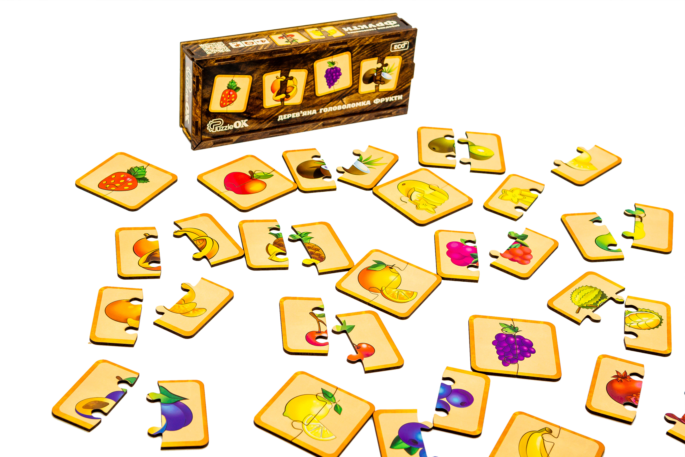 Дерев'яна головоломка "Фрукти" для дітей від 3 років Дерев'яна головоломка "Фрукти" для дітей від 3 років